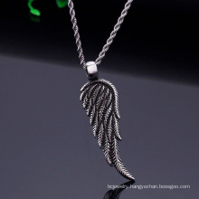 Personality Leaf Feather Pendant Ornaments Korean Stainless Steel Jewelry Necklace